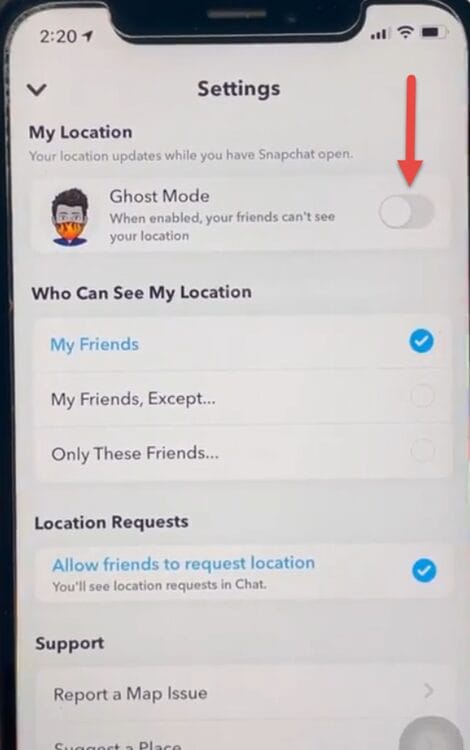 Snapchat Ghost Mode